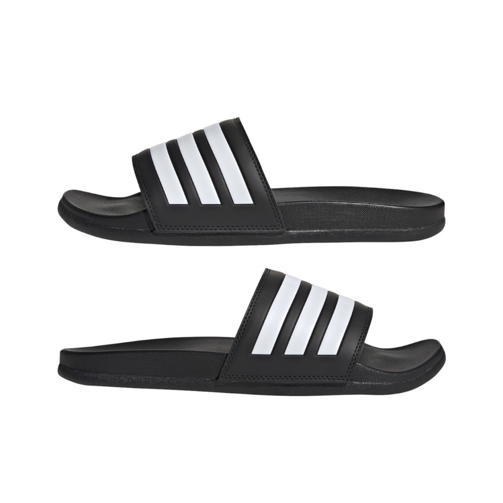 adidas Unisex Adilette Comfort Slides Sandal Black/White NEW